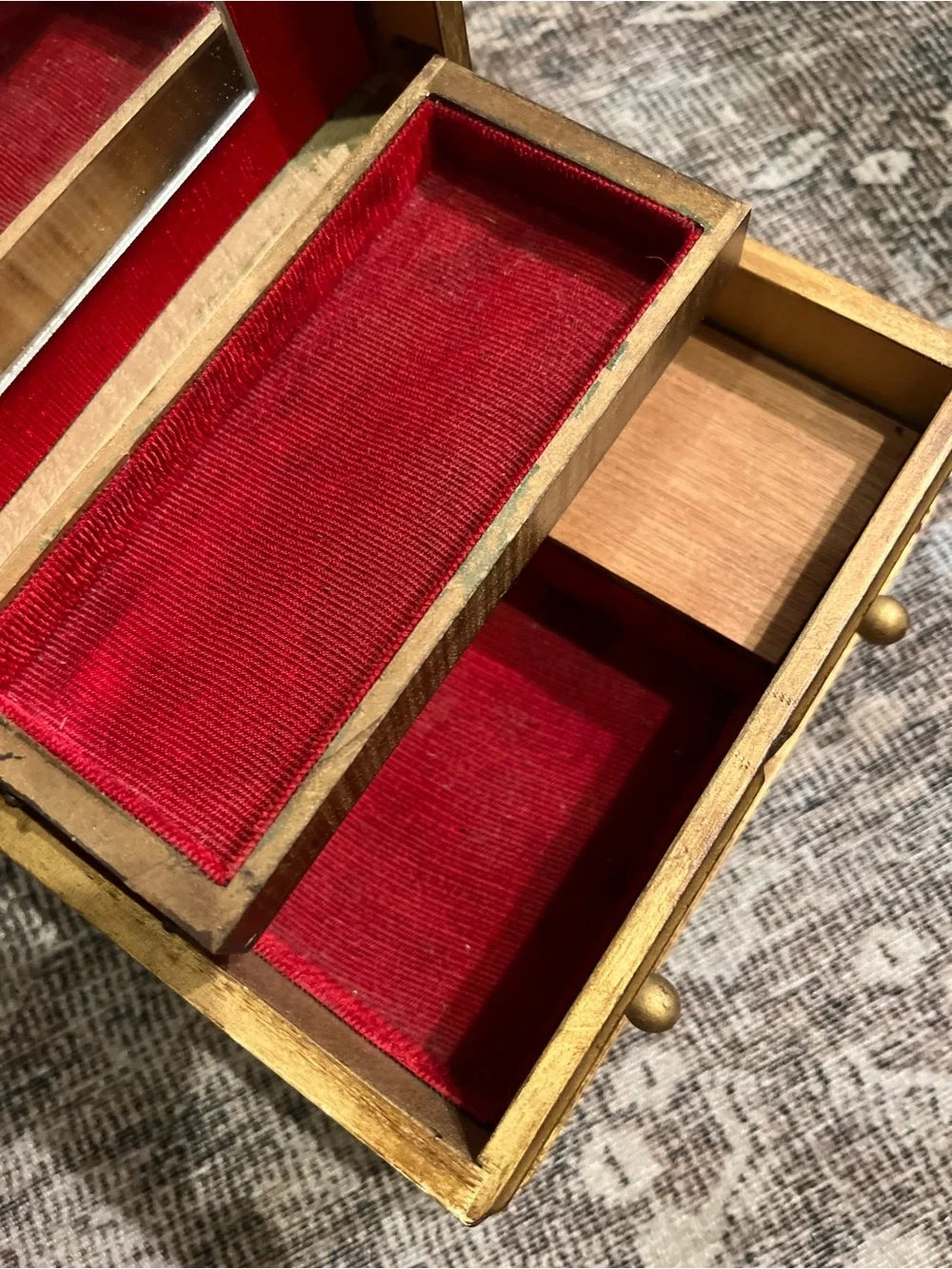 Vintage Italian Florentine Gold Jewelry Box with Zodiac Constellation Lid